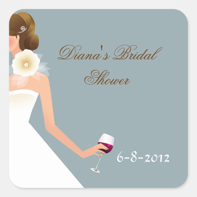 Blue bride square sticker (Front)