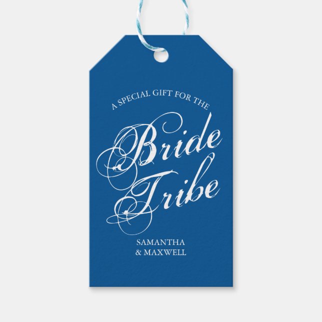 Blue Bridesmaid Proposal Card Gift Tags (Front)