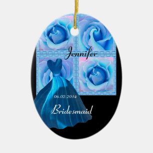 BLUE Bridesmaid Thank You Wedding Ornament