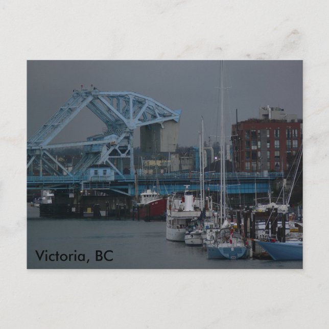 Blue Bridge Victoria, BC Postcard (Front)