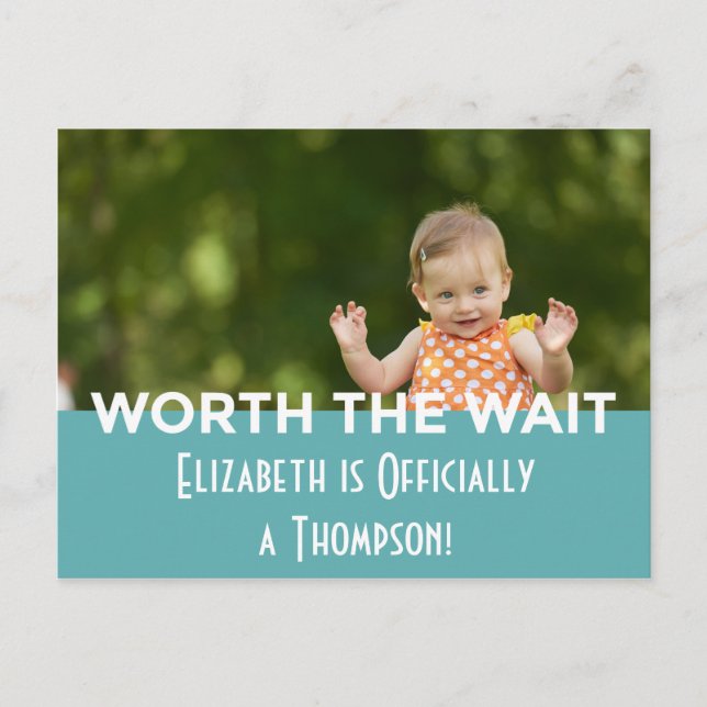 Blue Bright Modern Stripes Adoption Announcements (Front)