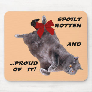 Blue British Shorthair Cat mousepad:Spoilt Rotten Mouse Mat