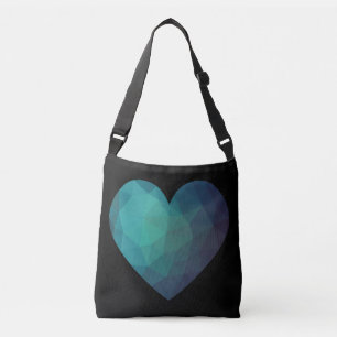 Blue broken heart crossbody bag