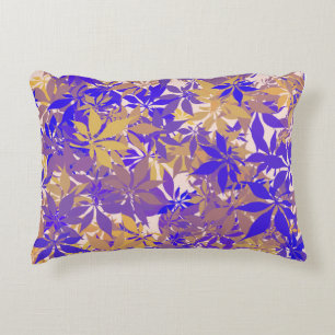 Blue, Bronze and Purple Chestnut Leaves Decorative Cushion