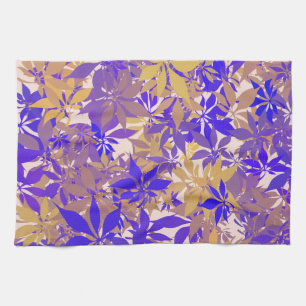 Blue, Bronze and Purple Chestnut Leaves Tea Towel