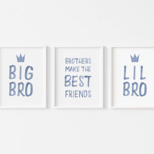 Blue brother make the best friends print set of 3