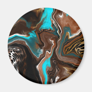 Blue, Brown and Black Abstract Art    Magnet
