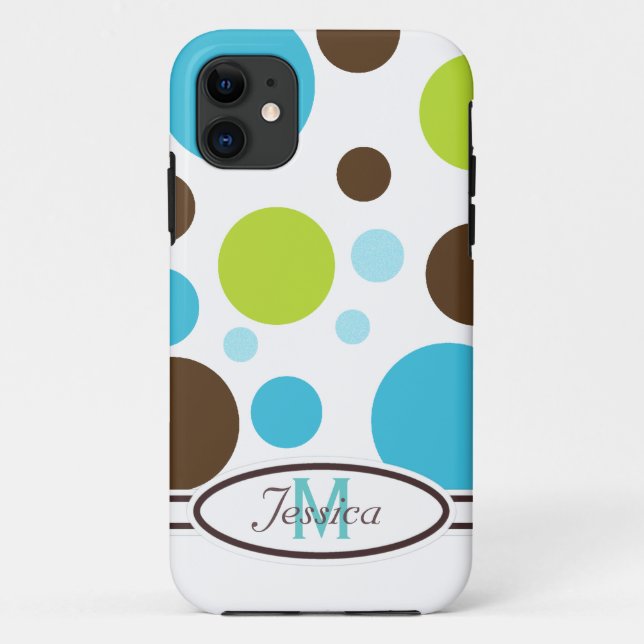 Blue, Brown and Green Monogram  iPhone 5 Case (Back)