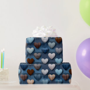 Blue & Brown Father’s Day Pattern Wrapping Paper