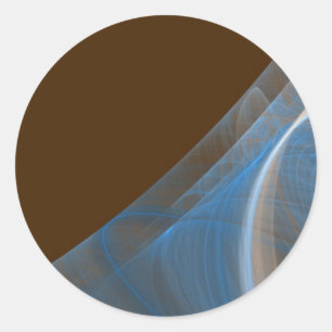 Blue & Brown Fractal BackgroundRound Sticker