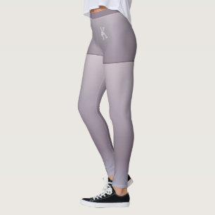 Blue Brown Grey Gradient, Shorts, Custom Monogram Leggings
