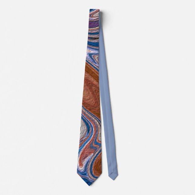 Blue & Brown Marble Neck Tie (Front)