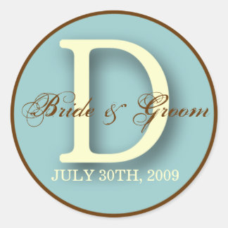 Blue & Brown Monogram D Sticker