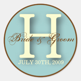 Blue & Brown Monogram H Sticker