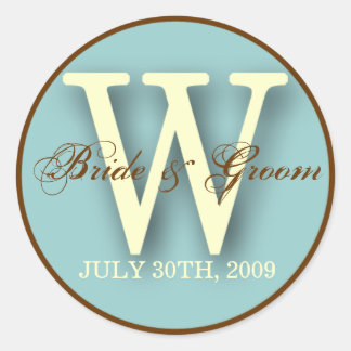 Blue & Brown Monogram W Sticker