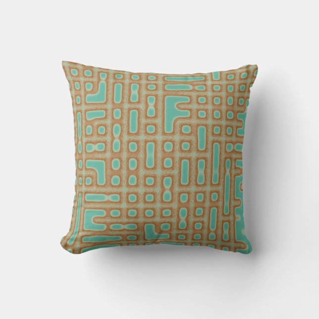 Blue Brown Pattern Cushion (Front)