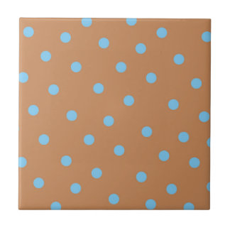Blue Brown Polkadot Pattern Tile