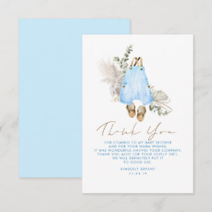 Blue Brown Sage Baby Shower Little Thank You