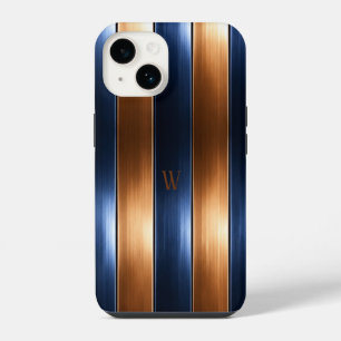 Blue & Brown Striped  iPhone 14 Case