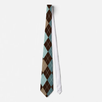 Blue/Brown Stylish Argyle Tie
