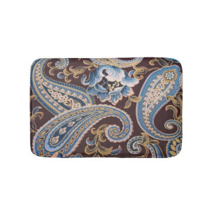 Blue Brown Vintage Paisley New Bath Mat