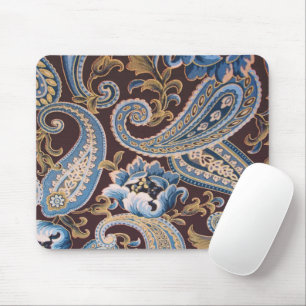 Blue Brown Vintage Paisley New Mouse Mat