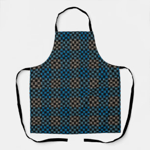 Blue Brown Weave Pattern Apron