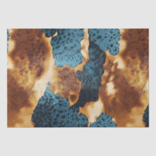 Blue Brown Western Cowhide Tissue Paper