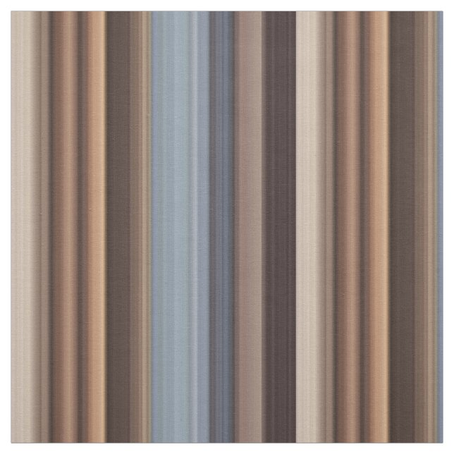 Blue Brown Wide Gradient Stripe Modern Pattern Fabric (Swatch)