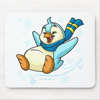 Blue Bruce sliding across ice Mouse Mat