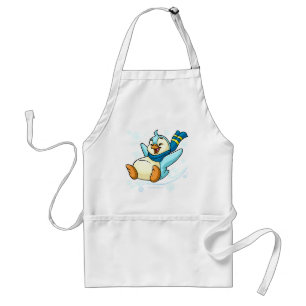 Blue Bruce sliding across ice Standard Apron