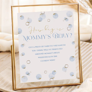 Blue Brunch Bubbly and Baby Shower Mummy's Belly Poster