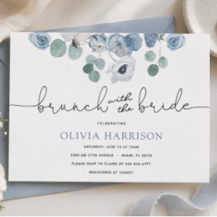 Blue Brunch with the Bride Shower Invitation