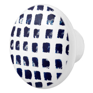 Blue Brush Stroke Painting Pattern Ceramic Knob