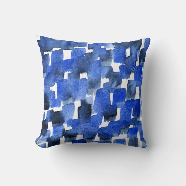 'Blue Brushstrokes' Cushion (Front)