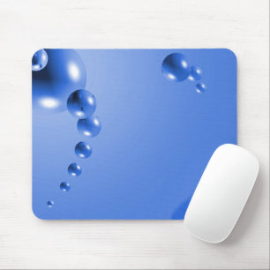 Blue Bubble Abstract Mouse Mat