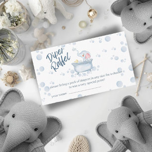 Blue Bubble Bath Animal Baby Shower Enclosure Card