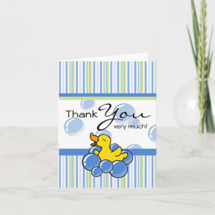 Blue Bubble Ducky Thank You Notes