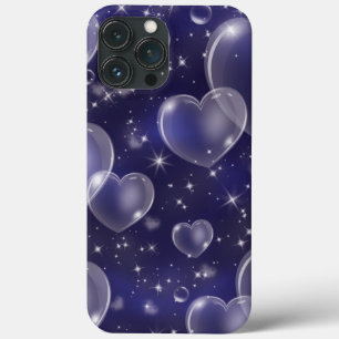 Blue Bubble Hearts Cute Girly 90's Style iPhone 13 Pro Max Case