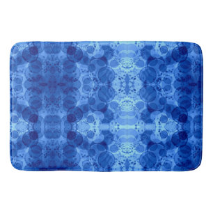Blue Bubble Pattern Blanket Bath Mat