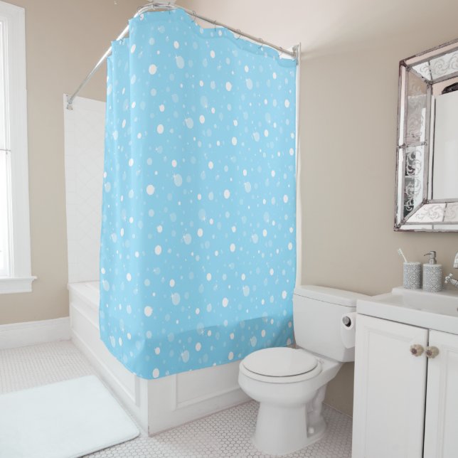 Blue Bubble PATTERN SHOWER CURTAIN (In Situ)