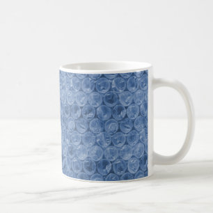 Blue bubble wrap coffee mug
