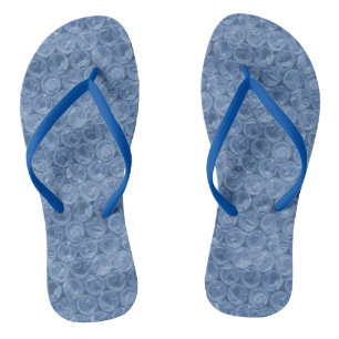 Blue bubble wrap flip flops