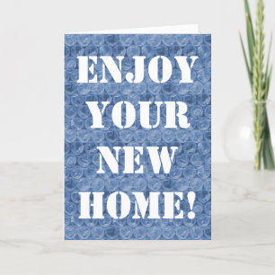 Blue bubble wrap housewarming invitation