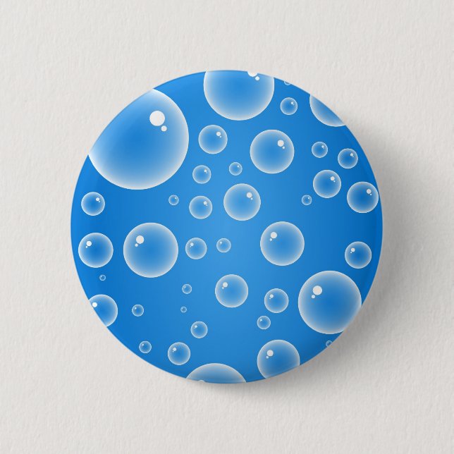 Blue Bubbles 6 Cm Round Badge (Front)