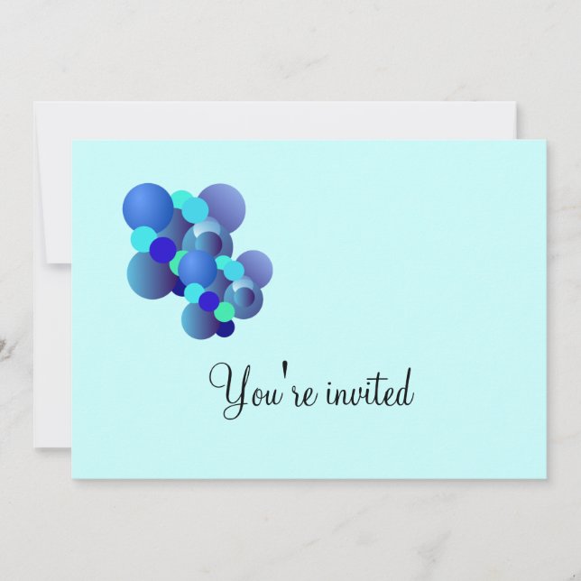 Blue Bubbles Birthday Party Invitation (Front)