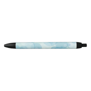 Blue Bubbles Black Ink Pen