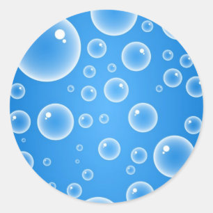Blue Bubbles Classic Round Sticker