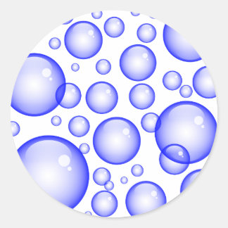 Blue Bubbles Classic Round Sticker