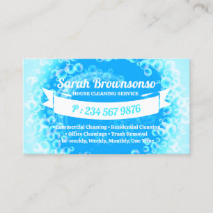 Blue Bubbles Cleaning Car Wash Business Card